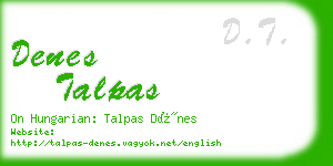 denes talpas business card